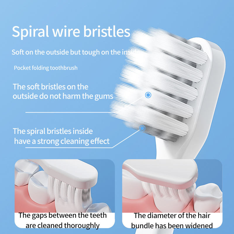 Folding Toothbrush open and closed