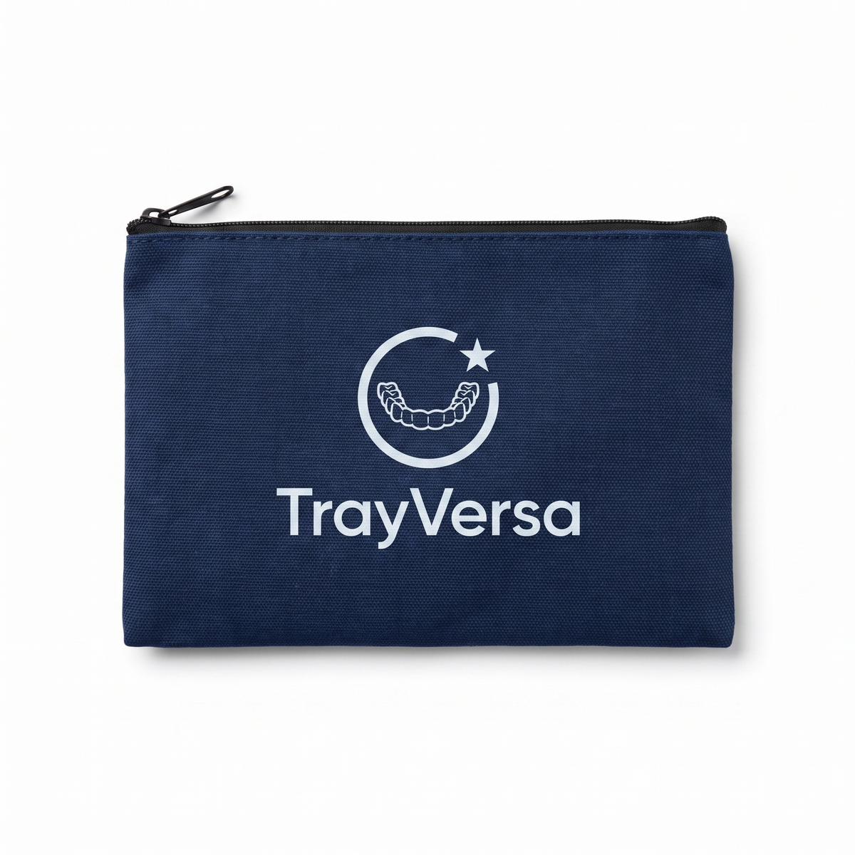 TrayVersa navy canvas travel pouch with logo