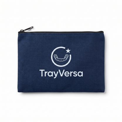 TrayVersa navy canvas travel pouch with logo