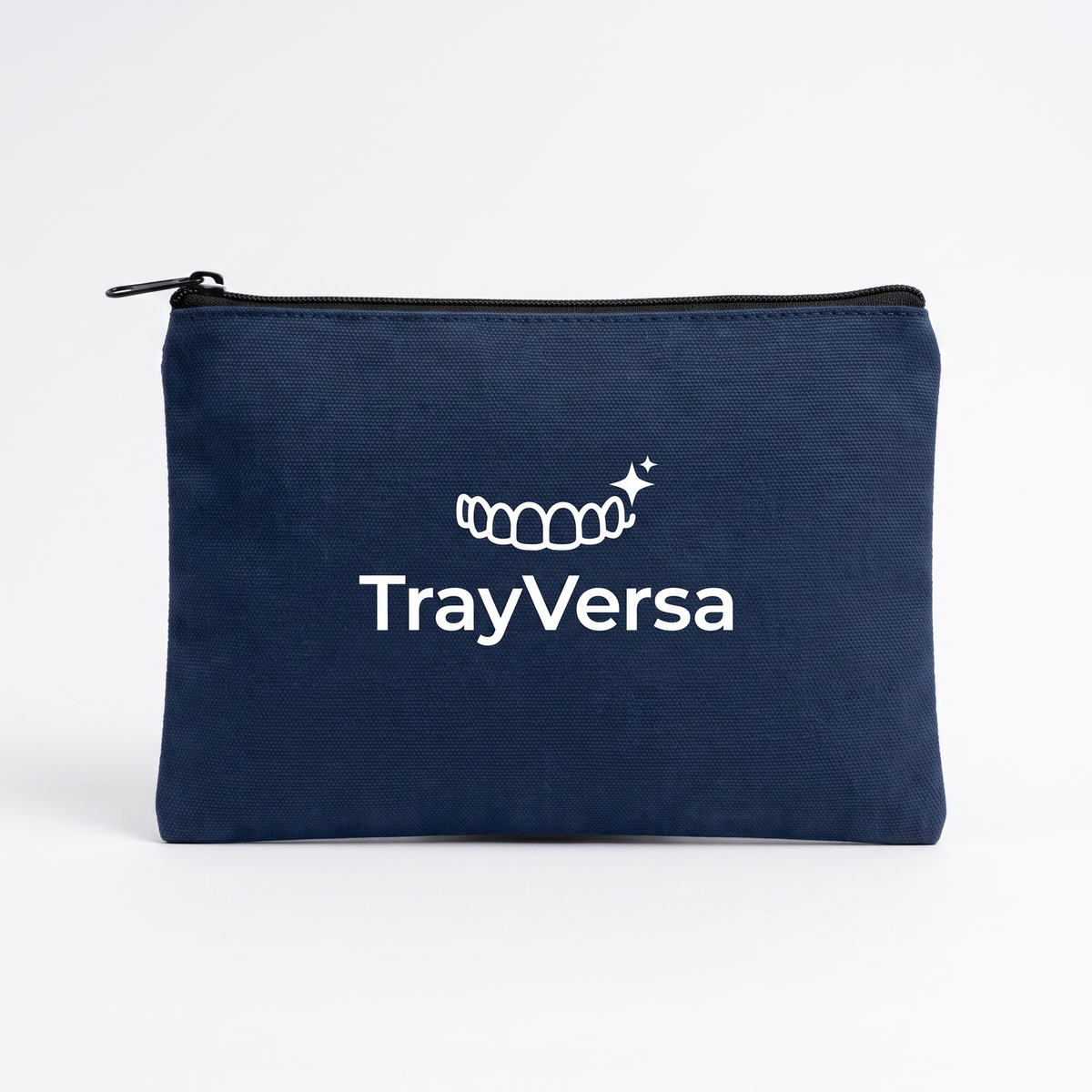 TrayVersa navy canvas travel pouch angle 2