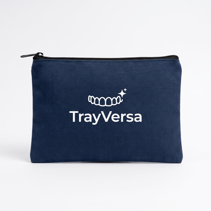 TrayVersa navy canvas travel pouch angle 2