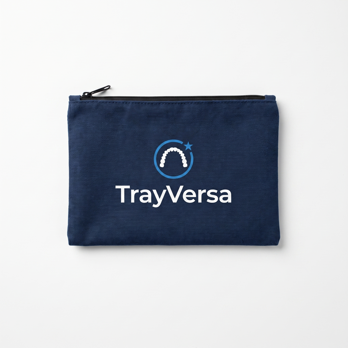 TrayVersa navy canvas travel pouch angle 3