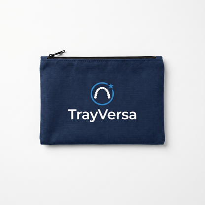 TrayVersa navy canvas travel pouch angle 3